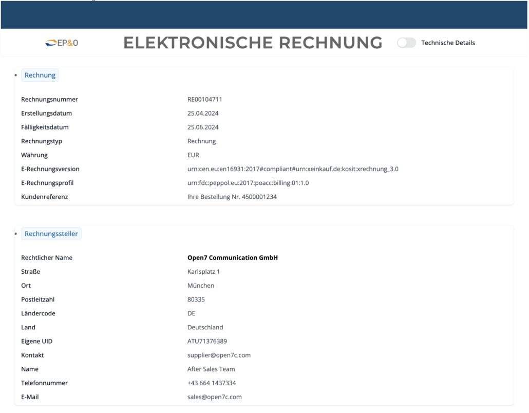 E-Rechnung visualisiert