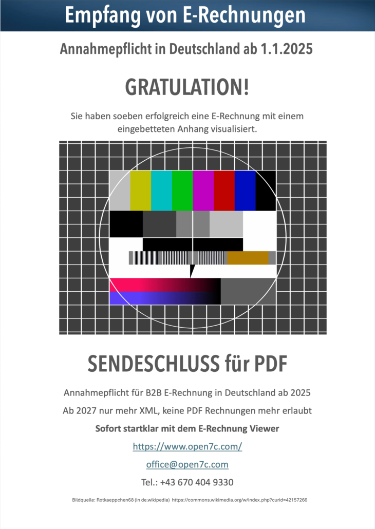 PDF Anhang einer E-Rechnung visualisiert